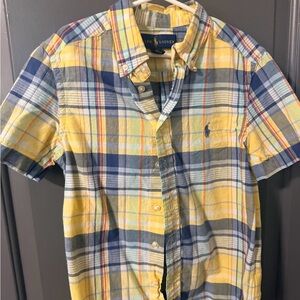 Boys Ralph Lauren Blue and Yellow Plaid Shirt
